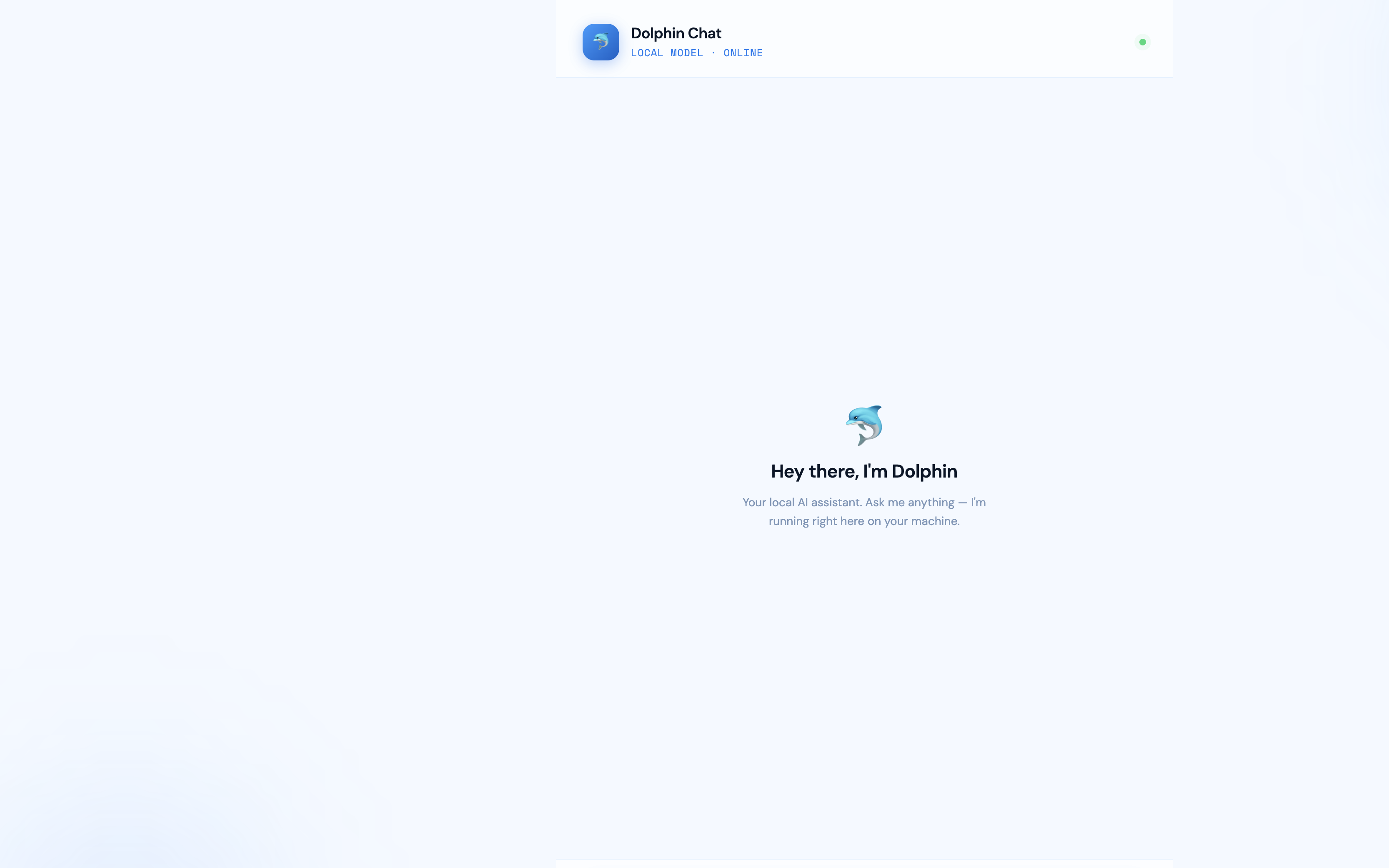 Dolphin Chat web UI served by the FastAPI app
