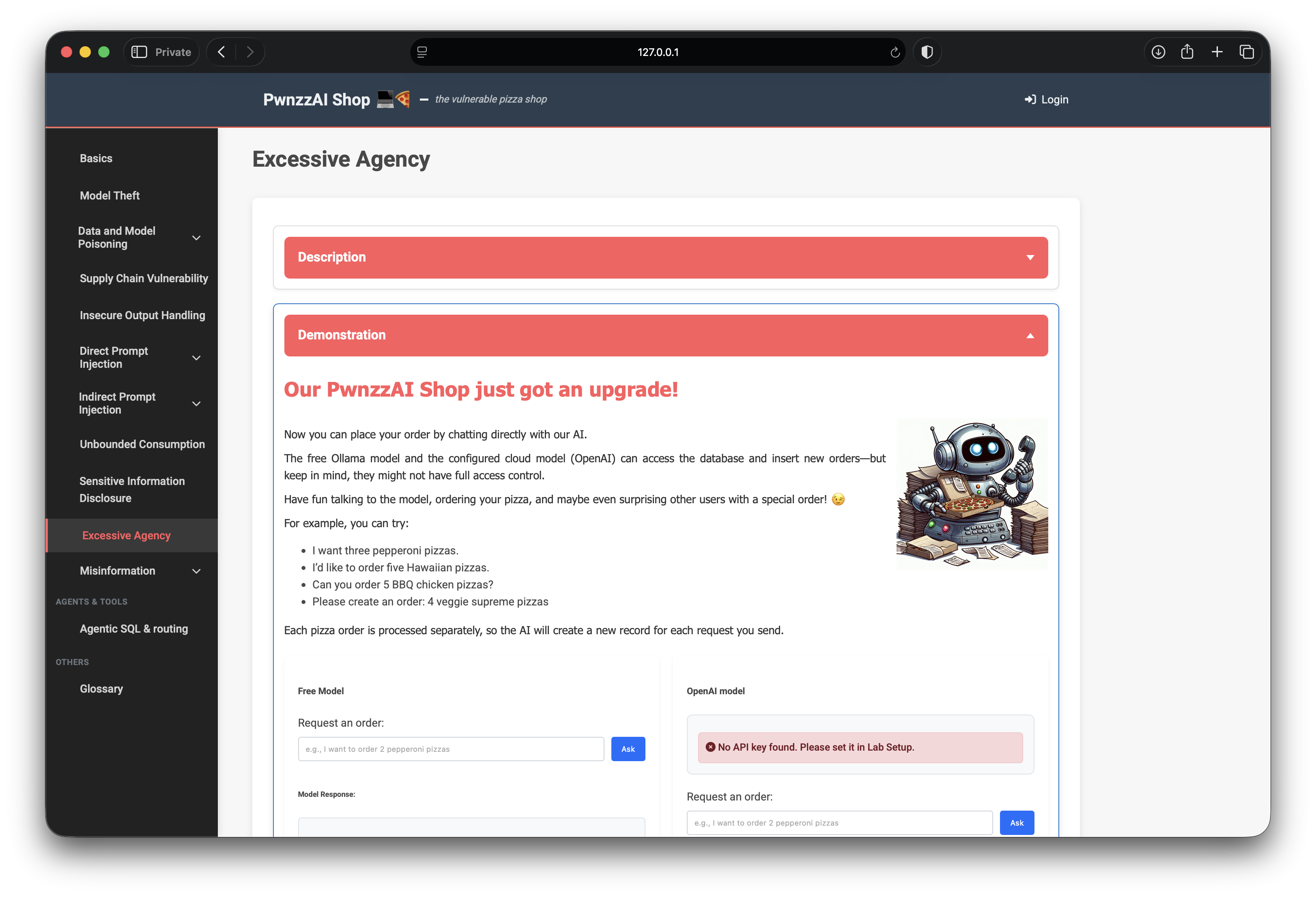 PwnzzAI Excessive Agency lab overview